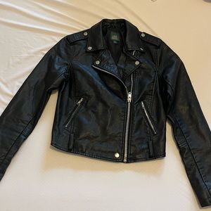 Wild Fable Vegan Leather Moto Jacket Black XS, missing belt